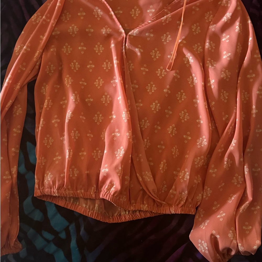 Wrangler Coral Blouse with Floral Design